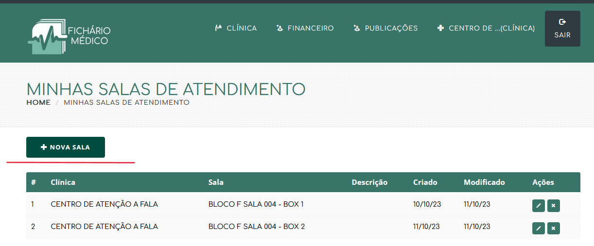 Agenda e organização de atendimento em sistema para clínica